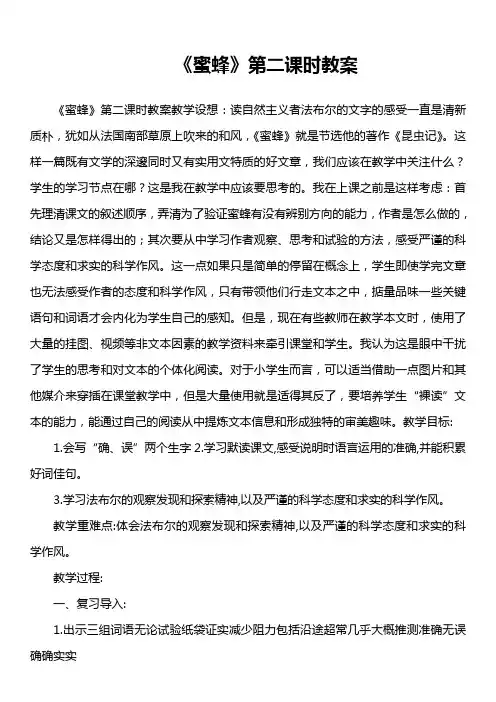 《蜜蜂》第二课时教案