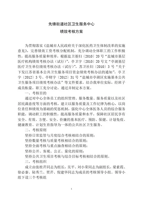 绩效考核方案
