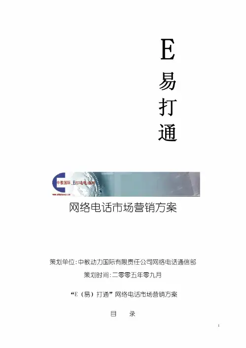 E易打通-网络电话市场营销方案