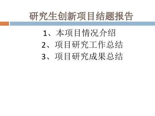 项目结题报告