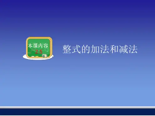 25整式的加法和减法
