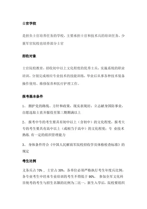 士官学校的报考条件