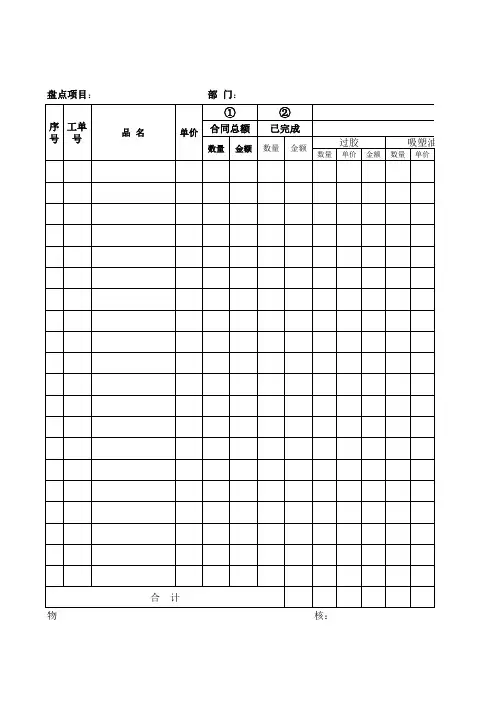 半成品盘点表