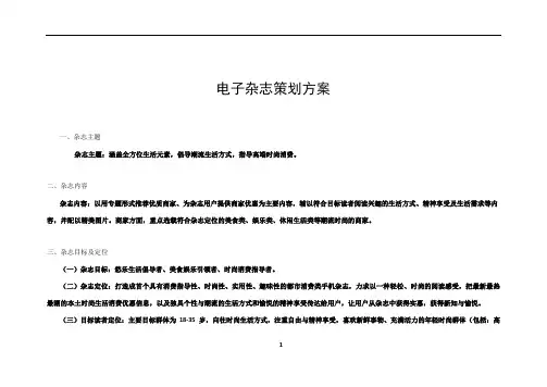 电子杂志策划方案