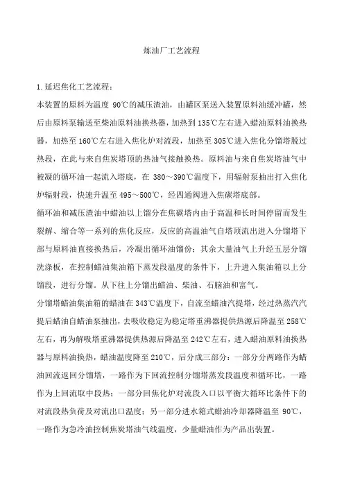 炼油厂工艺流程