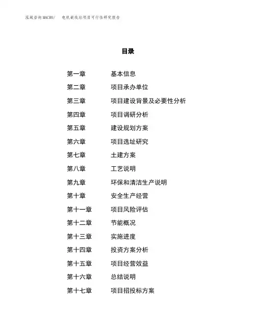 电机嵌线站项目可行性研究报告(立项备案申请范文)