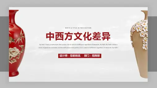 简约中西方文化差异介绍PPT模板