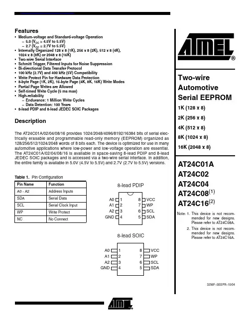 AT24c04 的datasheet