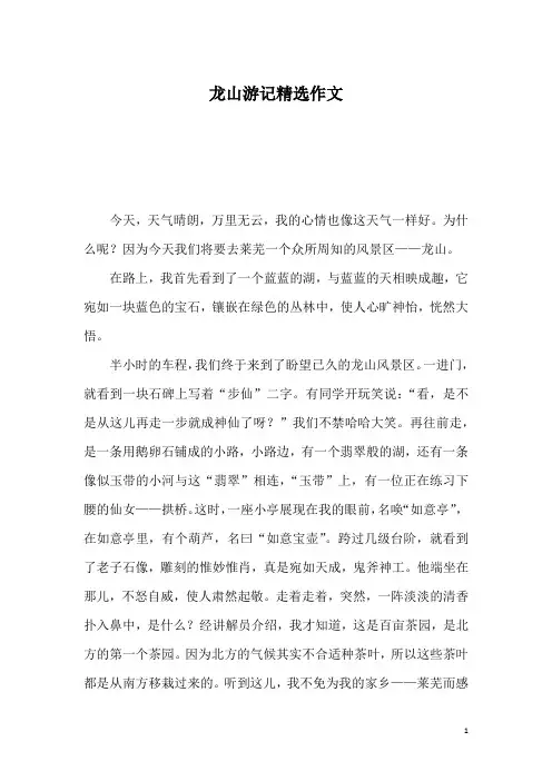 龙山游记精选作文