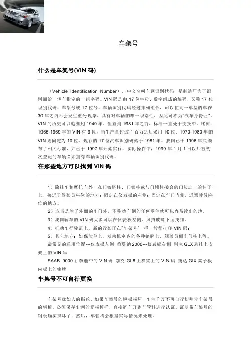 车架号知识