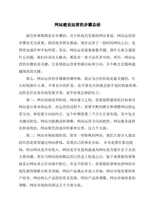 网站建设运营的步骤总结