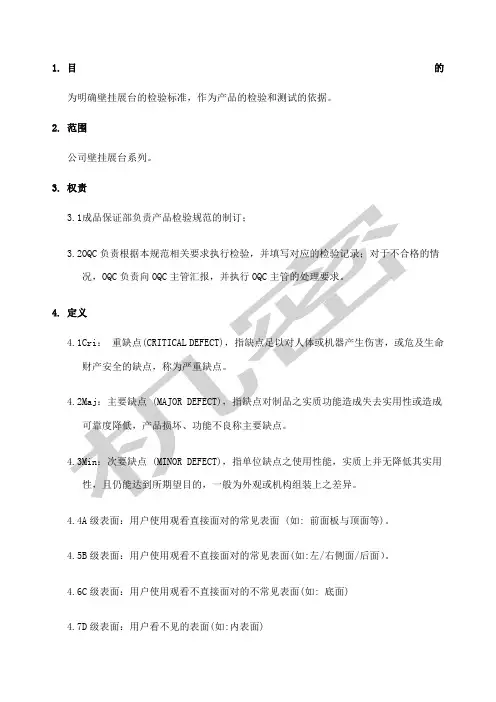 产品检验规范格式