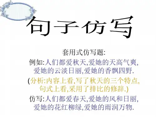 中考语文句子仿写