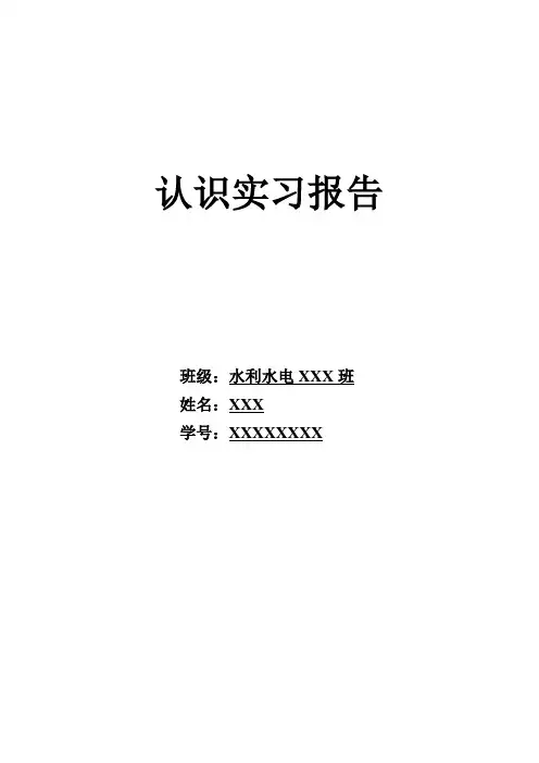 水利认识实习报告
