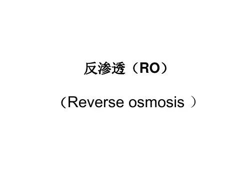 膜分离工程 第六章 反渗透