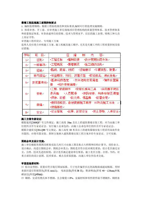 幕墙工程监理要点