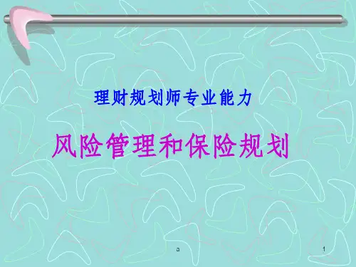 武汉文海世纪-理财规划师-风险管理与保险规划