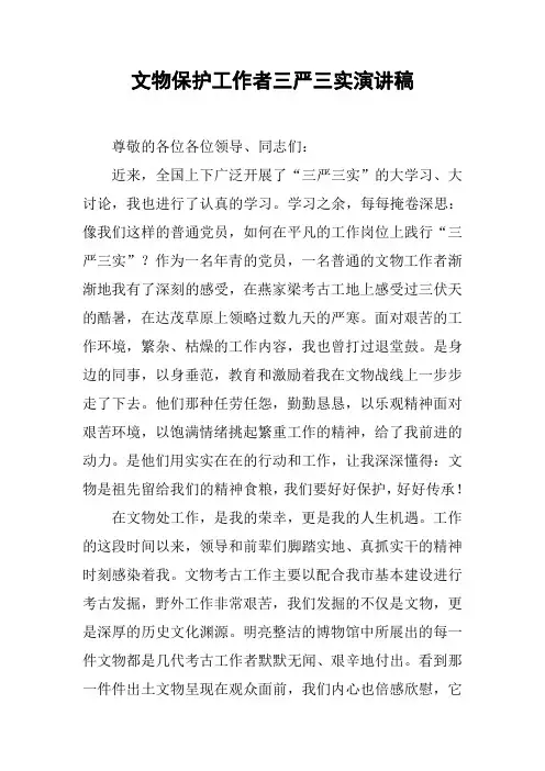 文物保护工作者三严三实演讲稿