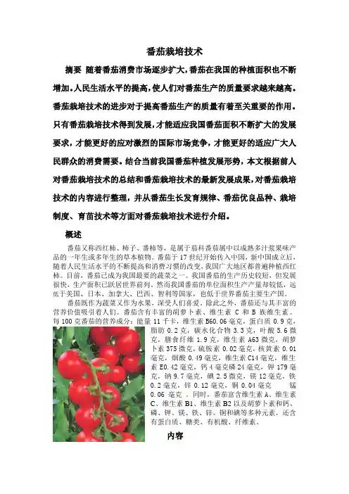 番茄栽培技术