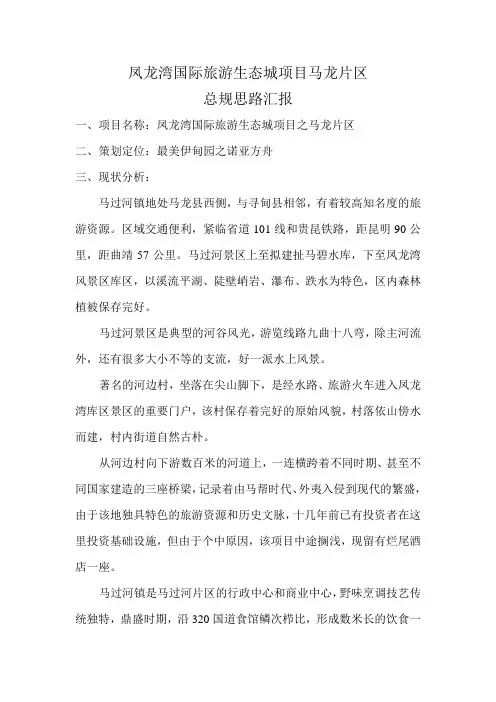 云南马过河总体规划文本