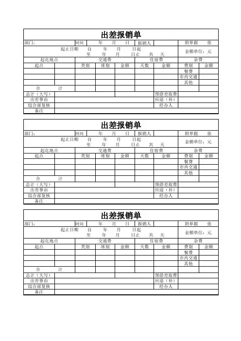差旅费报销单 3