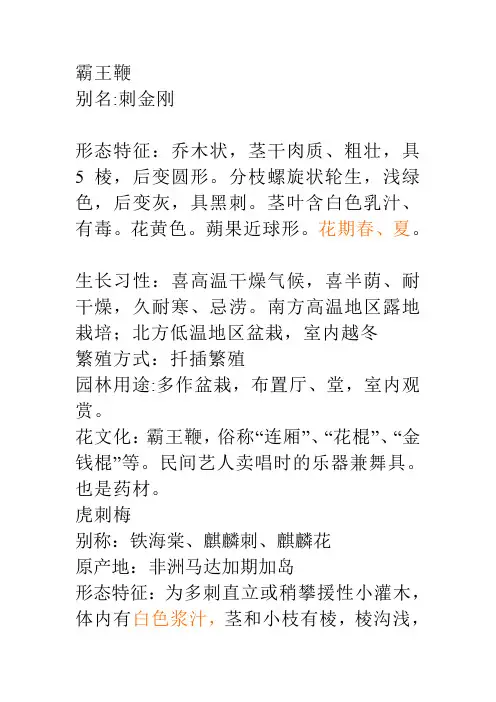 五种多浆植物