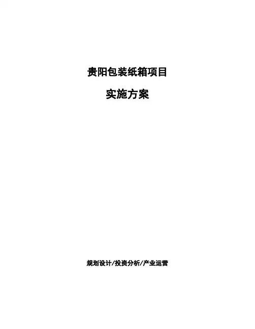 贵阳包装纸箱项目实施方案