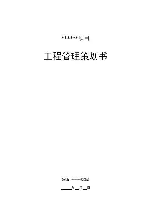 项目工程管理策划书
