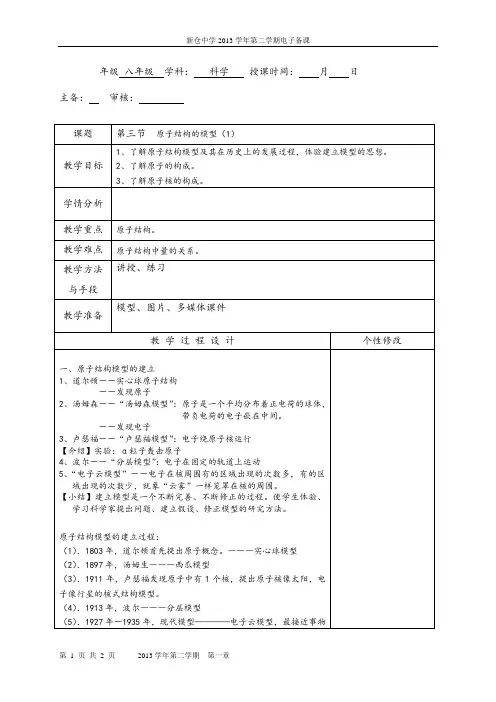 原子结构的模型 2