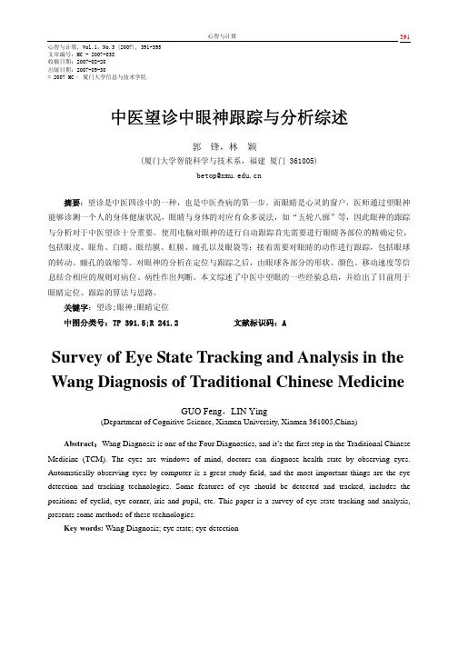 中医望诊中眼神跟踪与分析综述