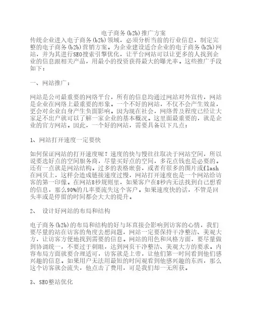 电子商务(b2b)推广方案