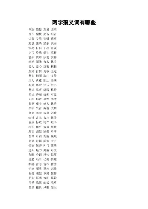 两字褒义词有哪些