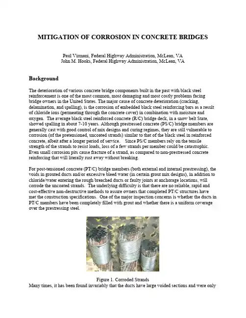 Mitigation of corrosion in concrete bridges
