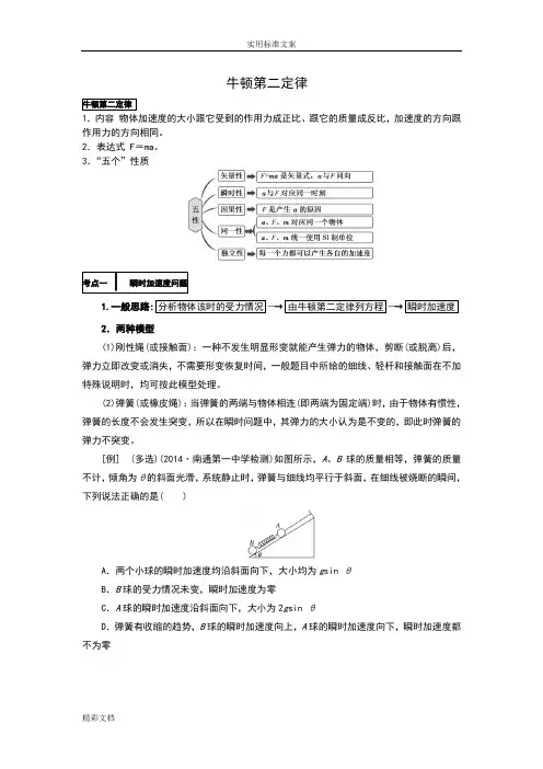 牛顿第二定律各种典型题型