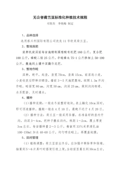 荷兰豆高产栽培技术(定)