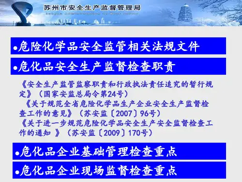 危化品安全监管工作要点(省培训)