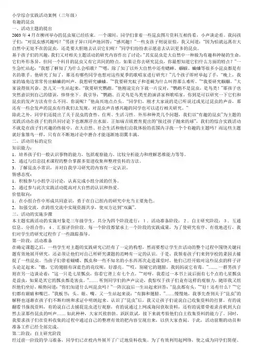 小学综合实践活动案例