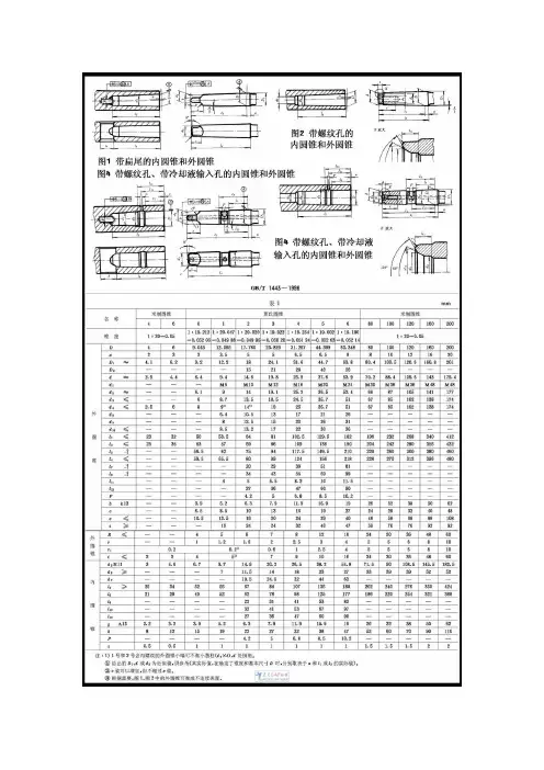 莫氏锥度对照表