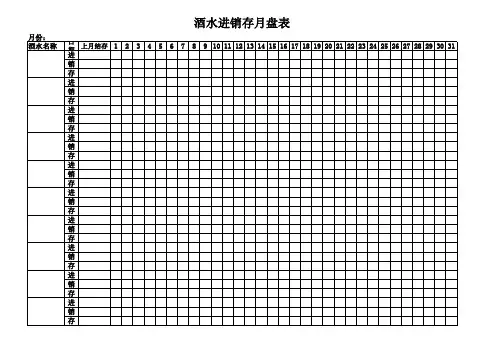酒水进销存月盘表