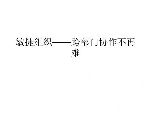 敏捷组织——跨部门协作不再难