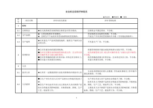 安全标志现场评审规范