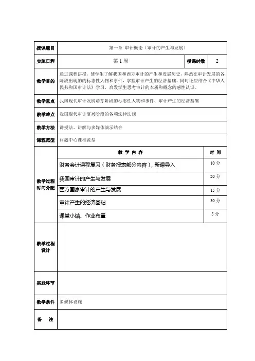 审计学教案第一章