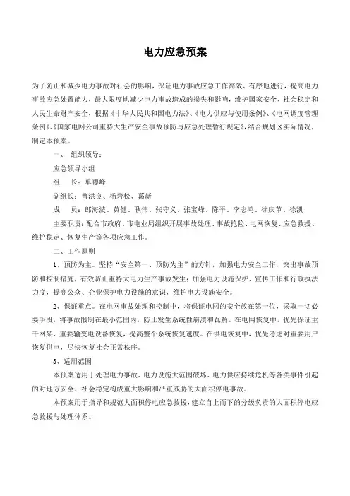 电力应急预案.
