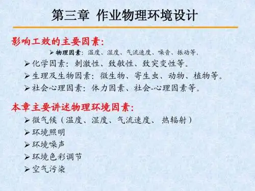 作业物理环境设计 -微气候环境