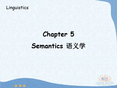 Week 11--Chapter 5 Semantics