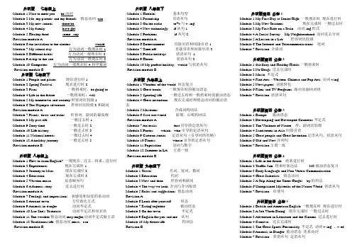 (完整word版)外研版初中和高中英语课文目录及语法目录(打印版)
