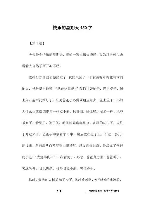 快乐的星期天450字