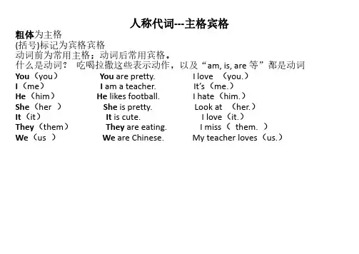 人称代词的主格和宾格