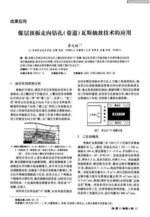 煤层顶板走向钻孔(巷道)瓦斯抽放技术的应用