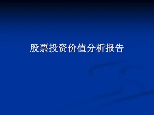 股票投资价值分析报告(1)
